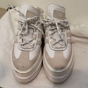 IVY PARK White and Tan Platform Sneakers